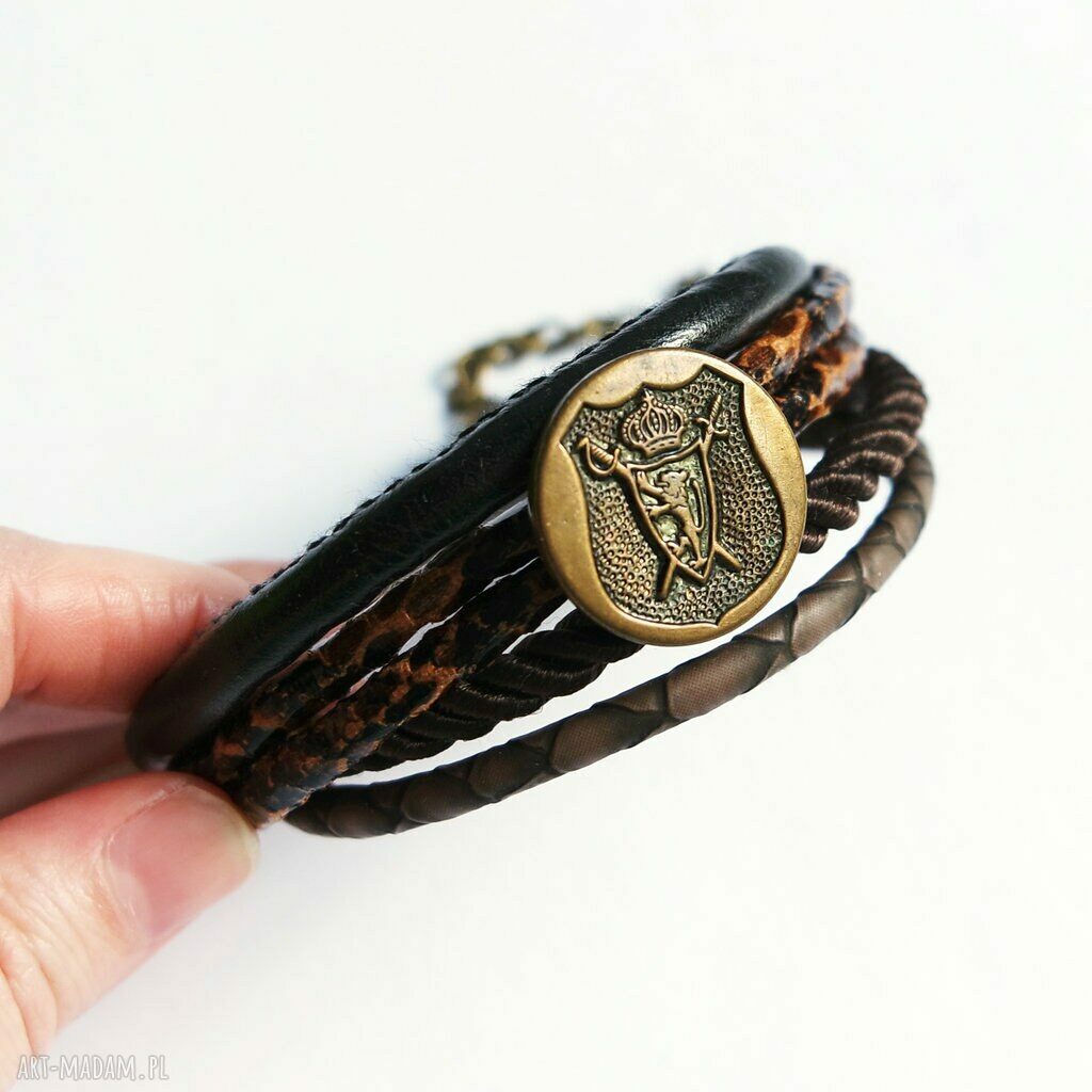 Bransoletka handmade Herb lew - unisex
