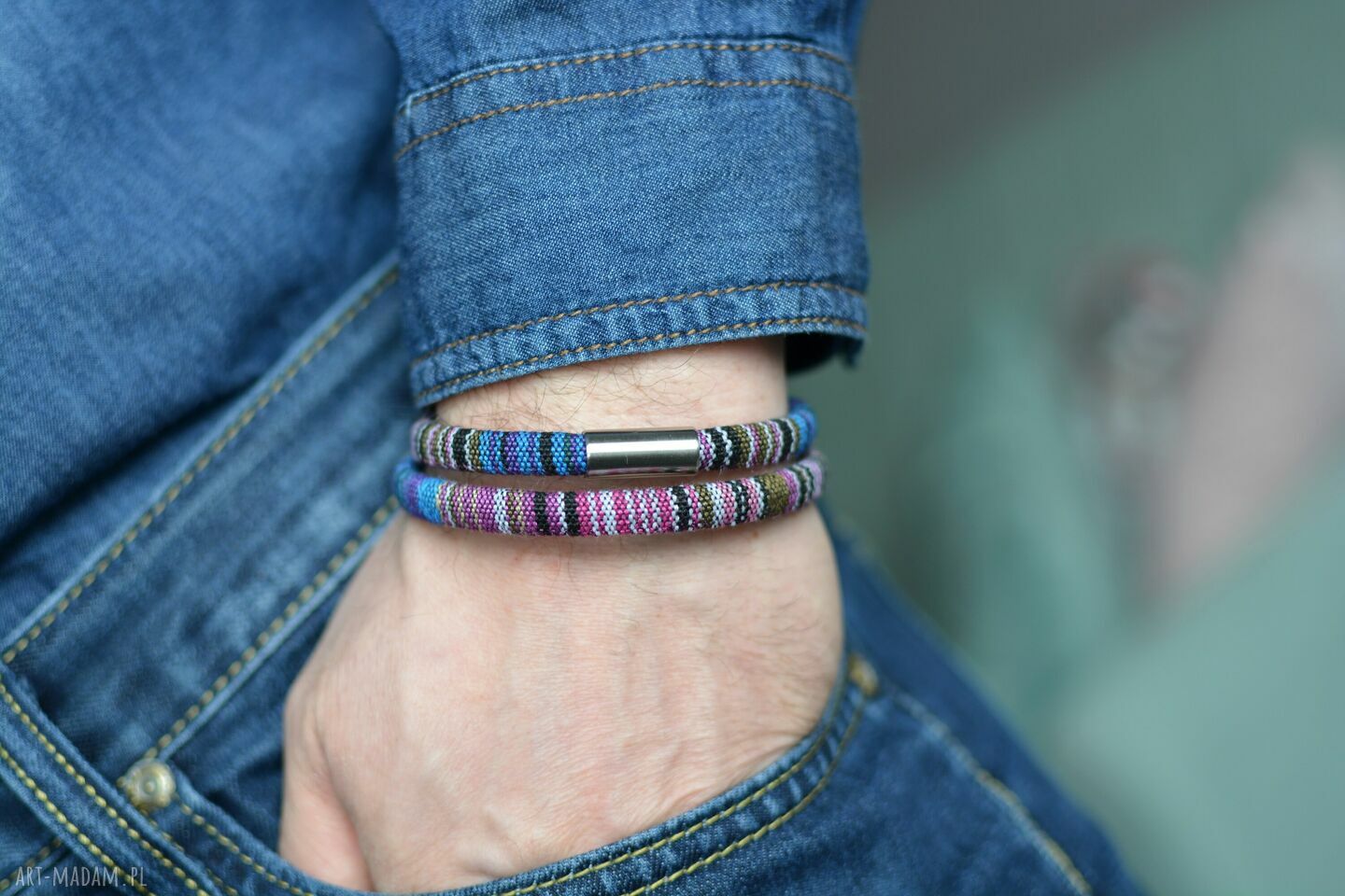 Bransoletka męska boho ETNUM DUO z zapięciem magnetycznym