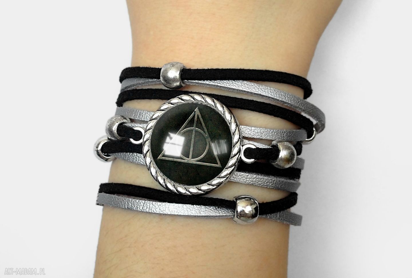 Bransoletka insygnia śmierci harry potter symbol ręcznie