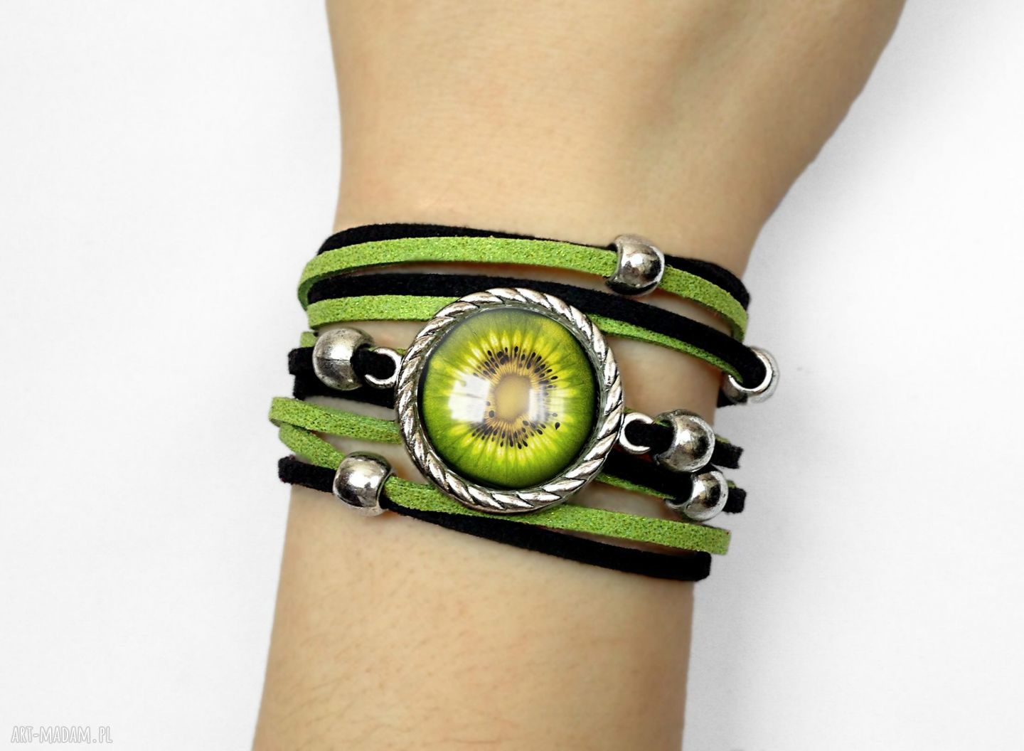 Bransoletka kiwi owocowa owoce tropikalna prezent ręcznie robiona