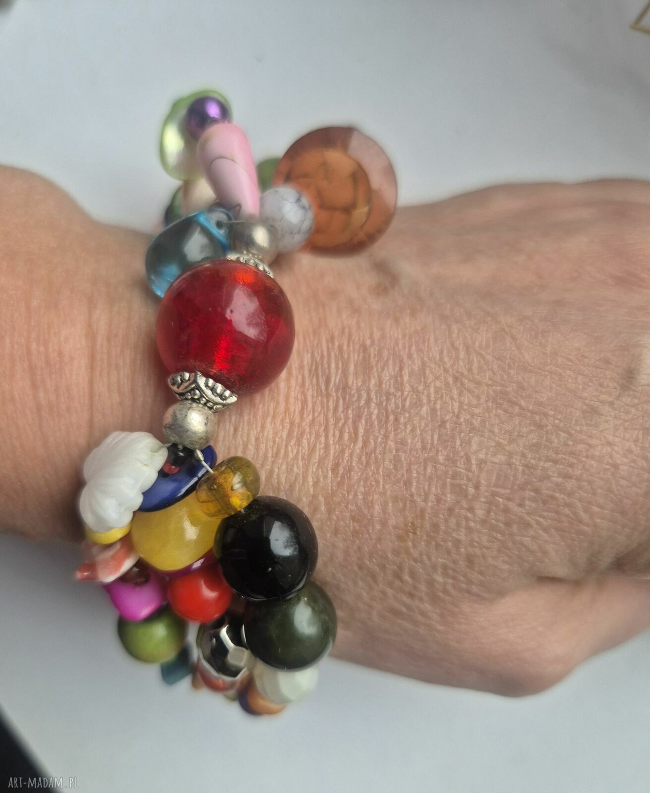 Kolorowa bransoletka uniwersalna handmade Box p1 w stylu boho
