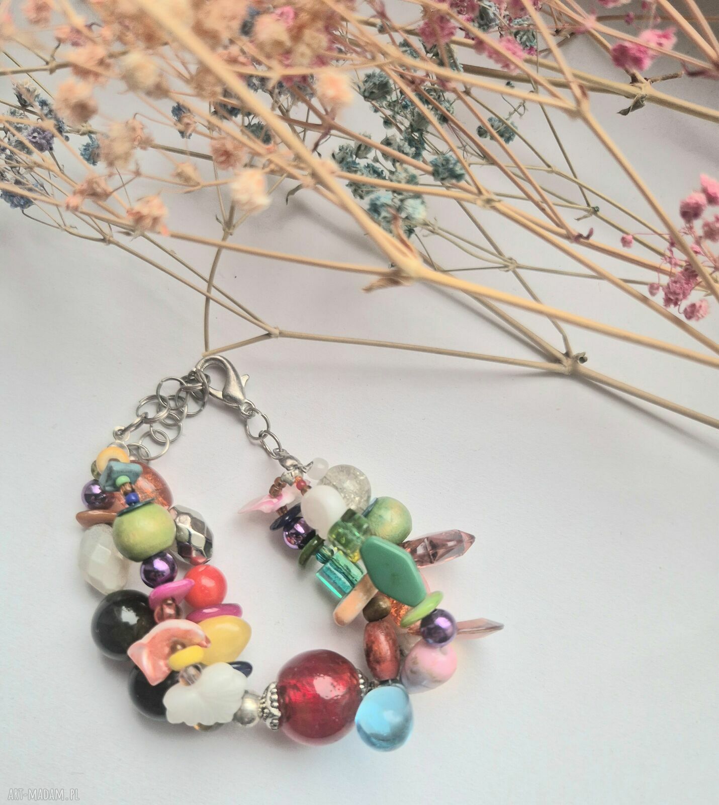 Kolorowa bransoletka uniwersalna handmade Box p1 w stylu boho