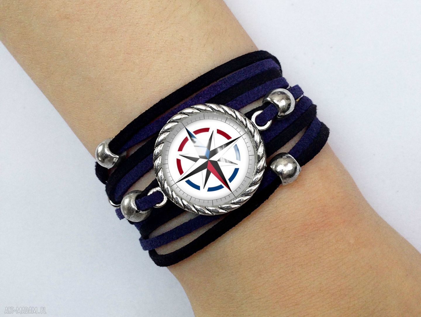Bransoletka kompas busola podróżniczki podróże prezent ręcznie