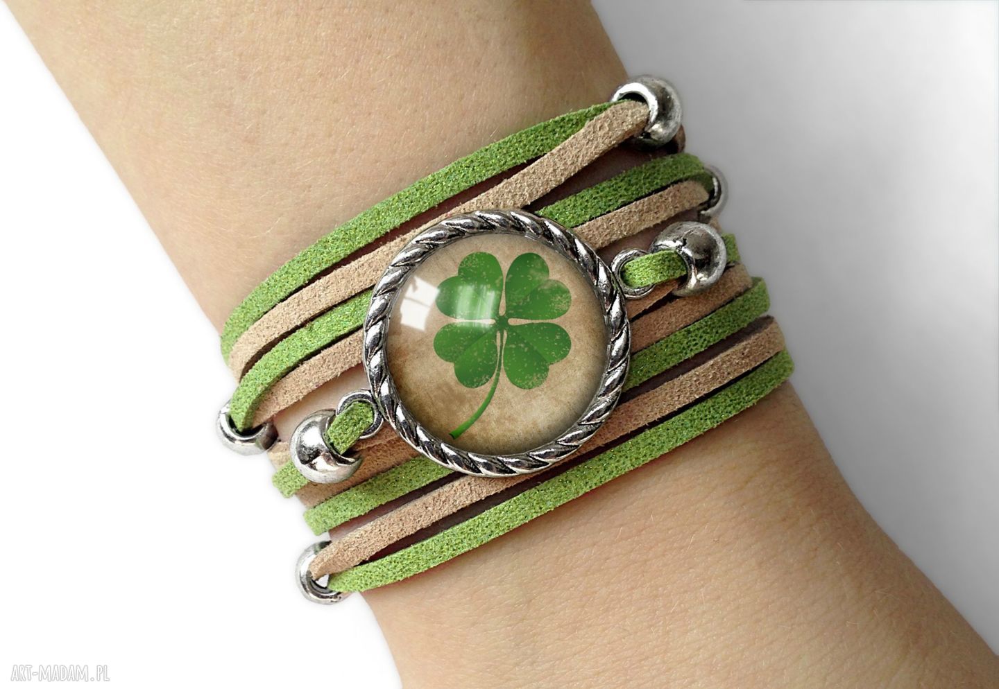 Bransoletka koniczyna koniczynka prezent szczęście wiosenna