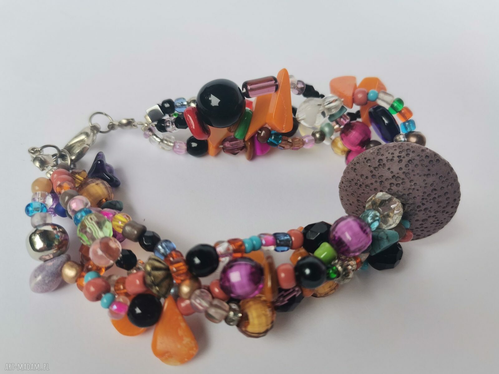 Bransoletka koralikowa Cuda Wianki - boho folk, rozmiar uniwersalny