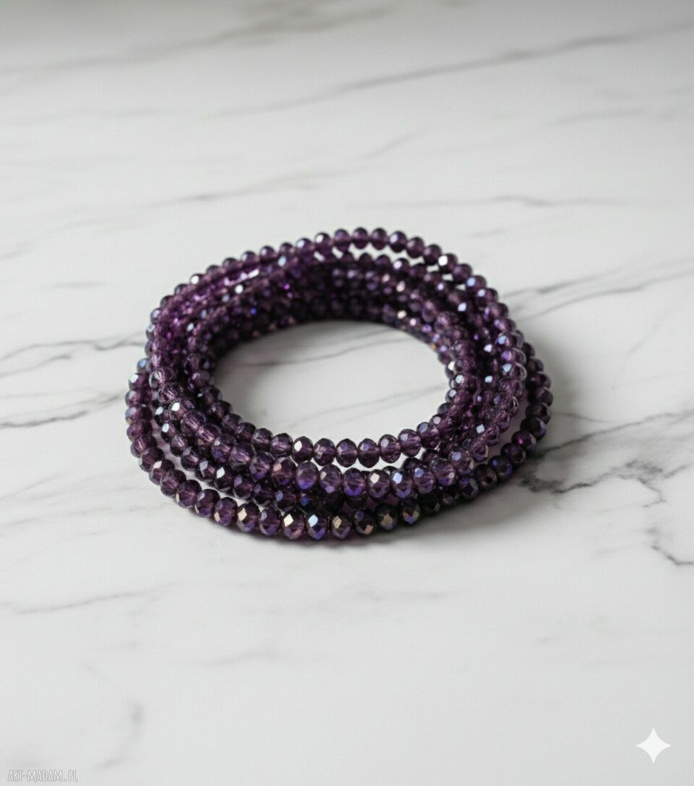 Bransoletka Kryształowa w Głębokim Fiolecie Amethyst Glow
