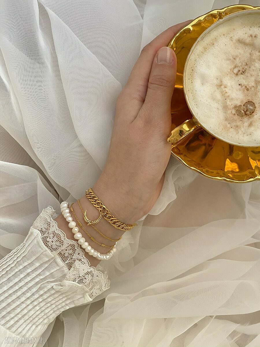 bransoletki: Bransoletka łańcuszkowa z różowego złota hand made