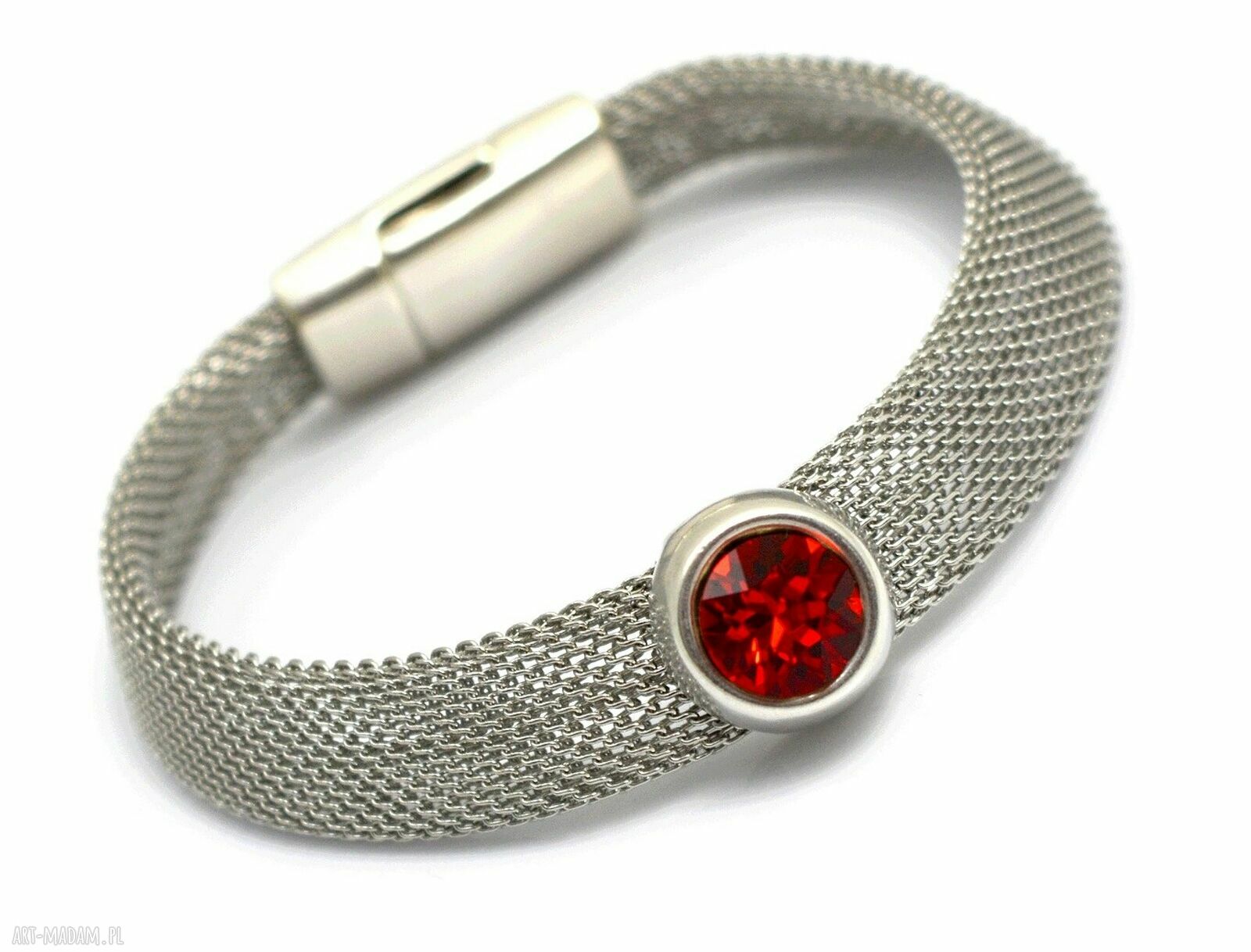 Bransoletka Magnetoos Metaloo Cristal Siam z kryształem Swarovski