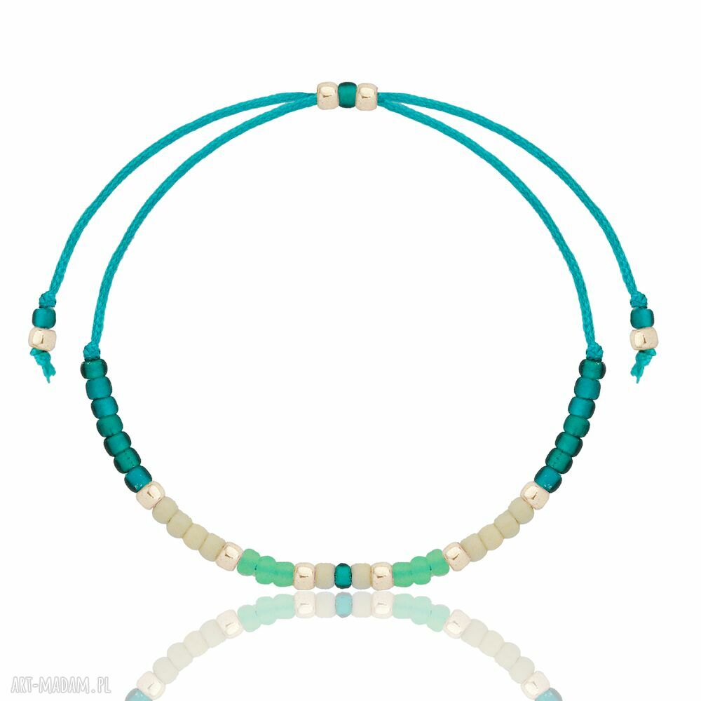 Bransoletka Minimal - Autumn Bootle Green - srebrna
