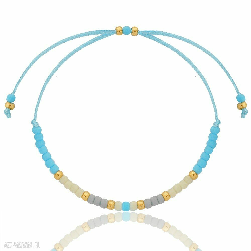 Bransoletka Minimal Autumn Blue - złota (regulowana)