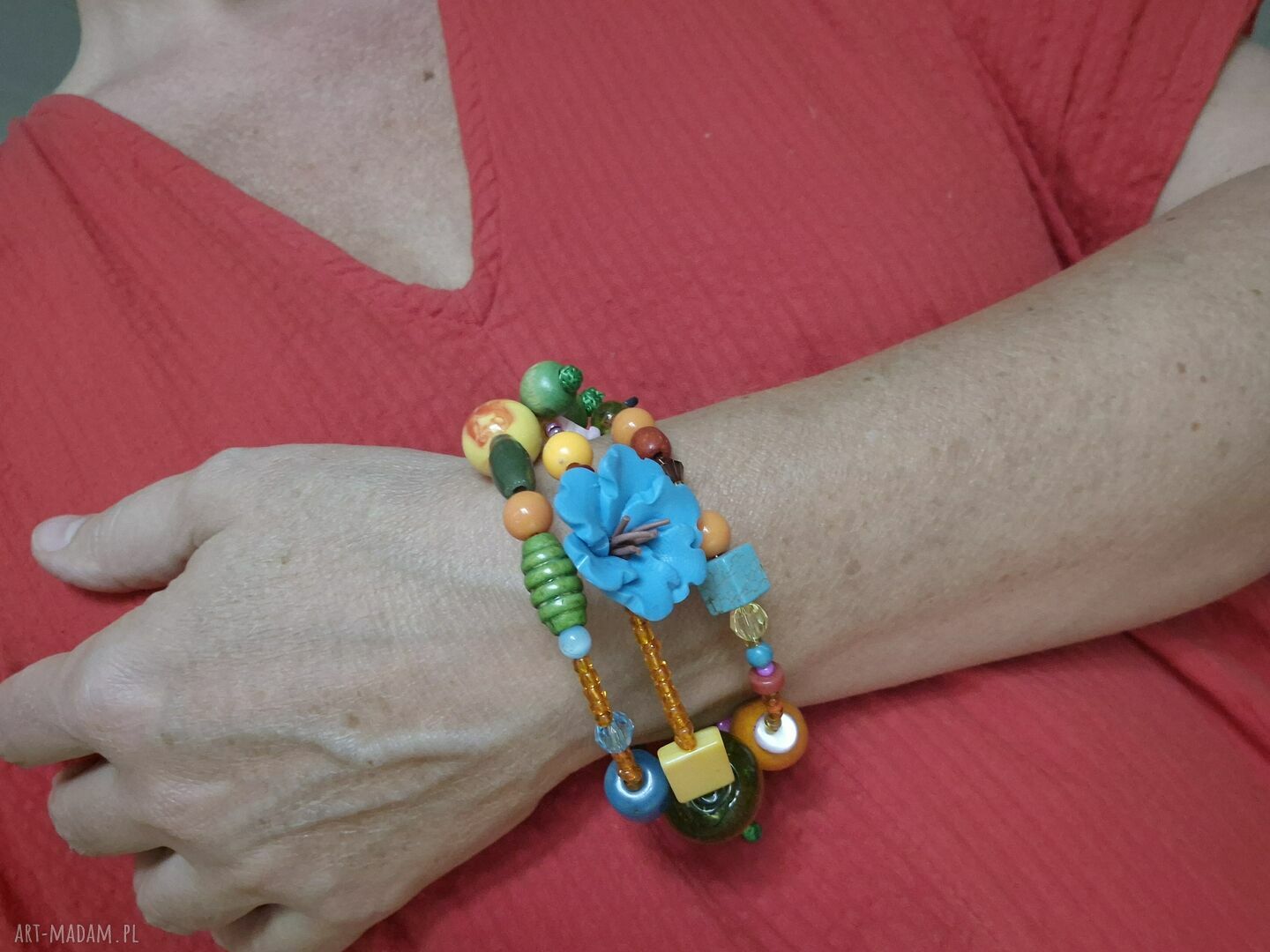 Kolorowa bransoletka na lato boho - energetyczna Frida