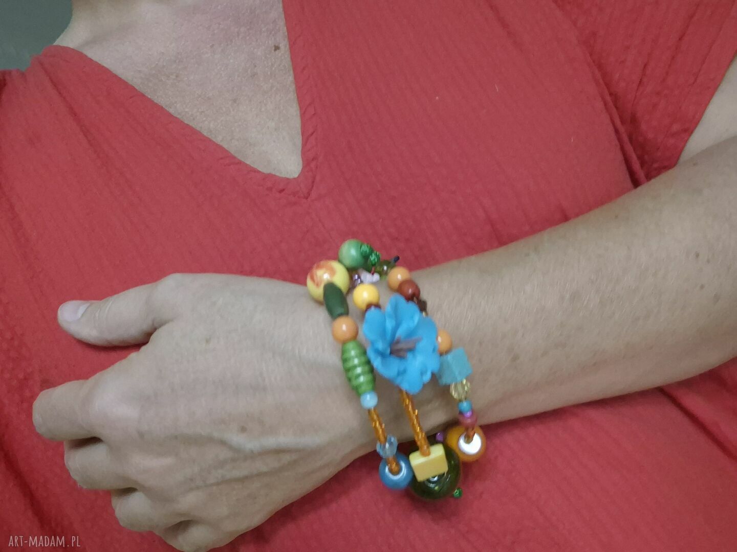 Kolorowa bransoletka na lato boho - energetyczna Frida