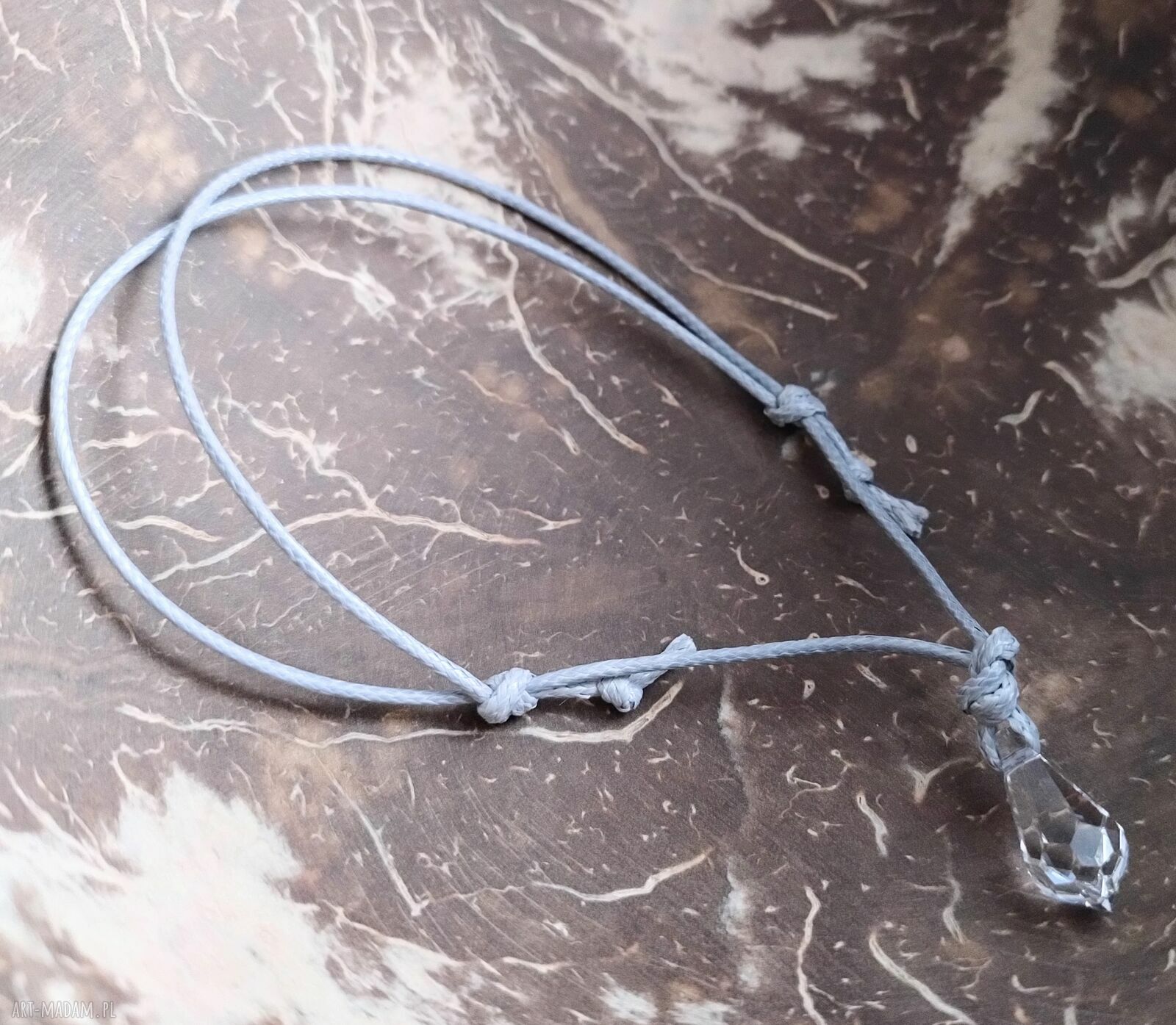 Bransoletka na sznurku z krystalicznym soplem Swarovski Elements
