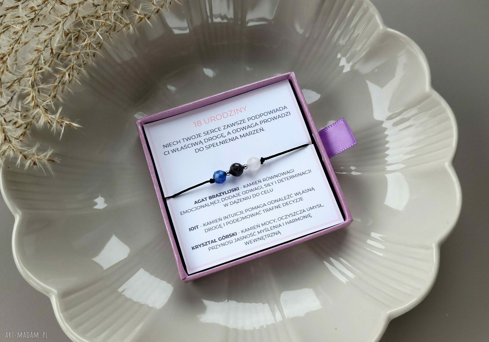 Bransoletka na urodziny z kamieniami naturalnymi - personalizowany prezent od serca
