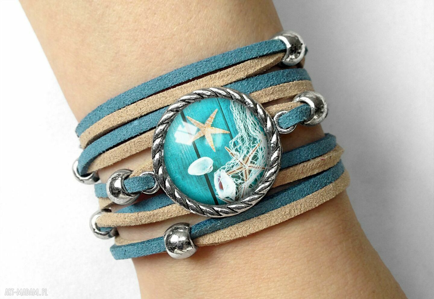 Bransoletka nadmorski klimat morze wakacyjna rozgwiazda kotwica