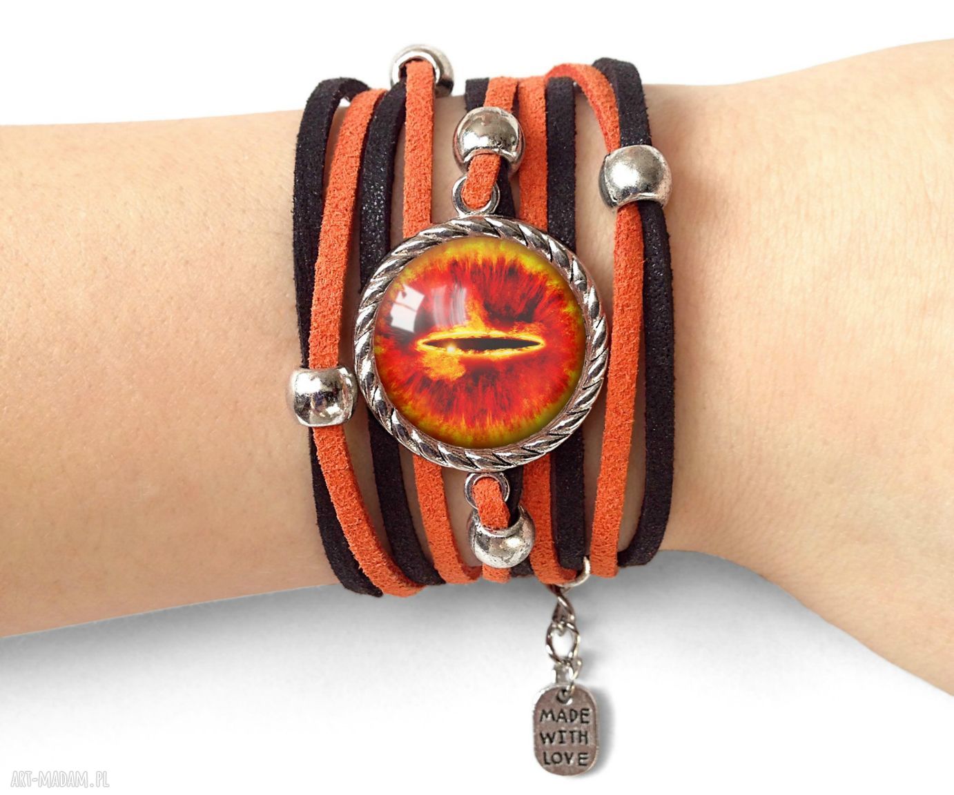 Bransoletka oko saurona władca mordor fantasy ęcznie robiona