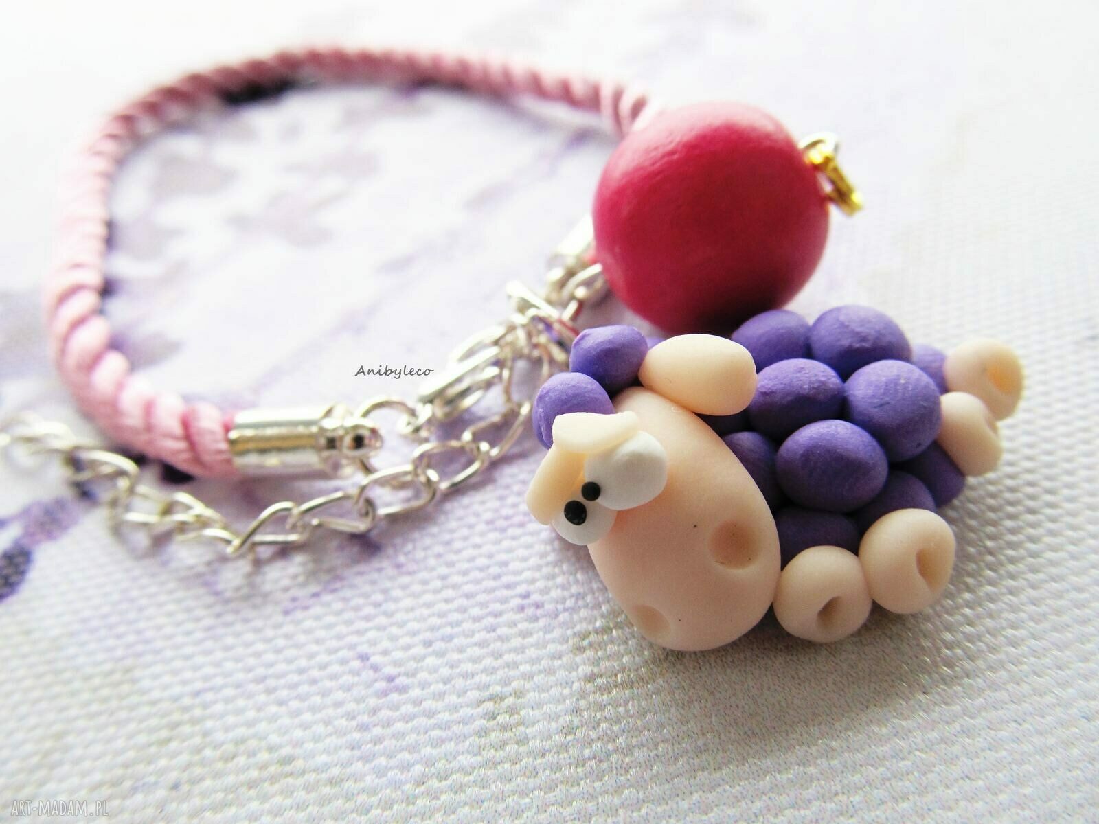 Słodka bransoletka Owca - handmade z FIMO