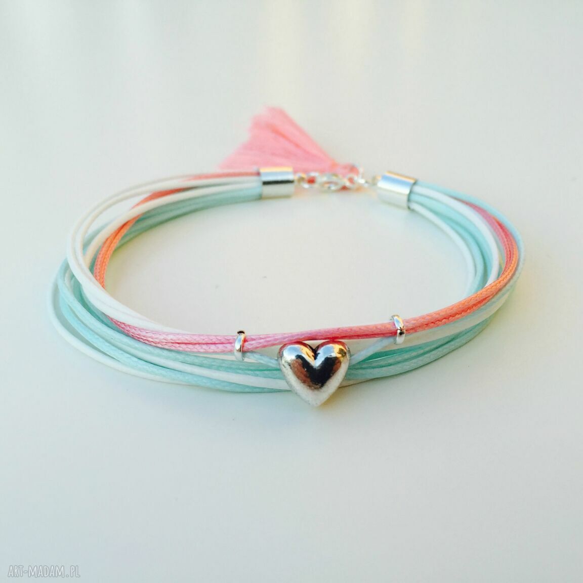 bransoletka pastelowa miłość HandMade