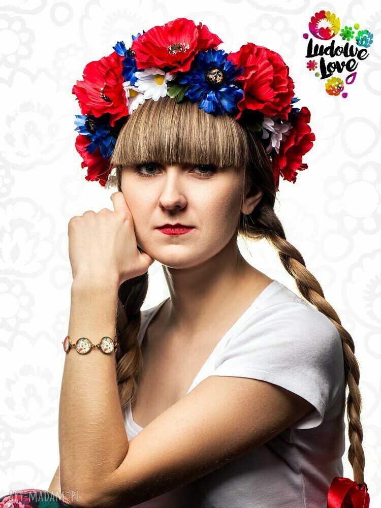 Bransoletka POLE KWIATÓW - folkowe kwiaty Ludowe Love
