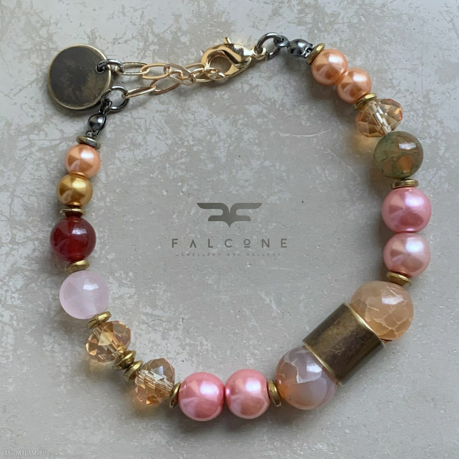 Bransoletka Rose Garden z agatami i jadeitem