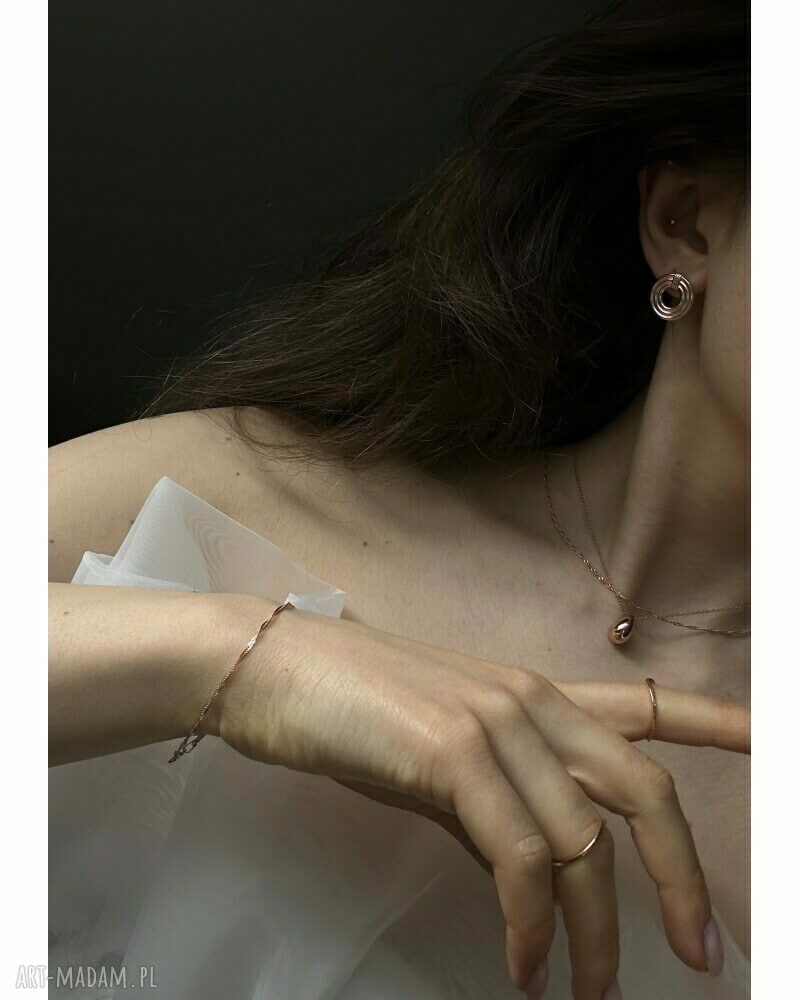 bransoletki: Bransoletka Singapore z różowego złota 16 cm autorskie