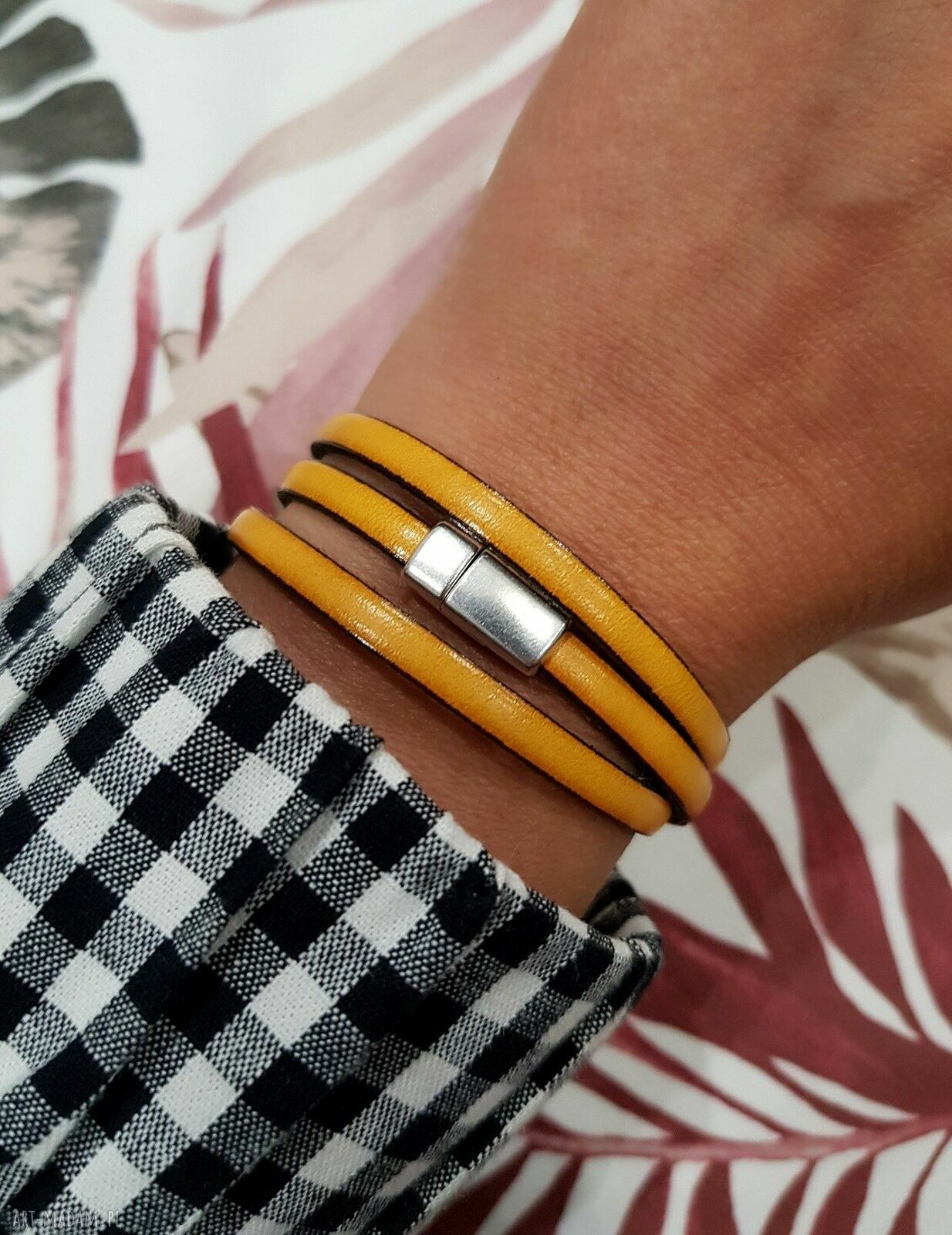 Bransoletka skórzana Magnetoos Triple Honey z zapięciem magnetycznym