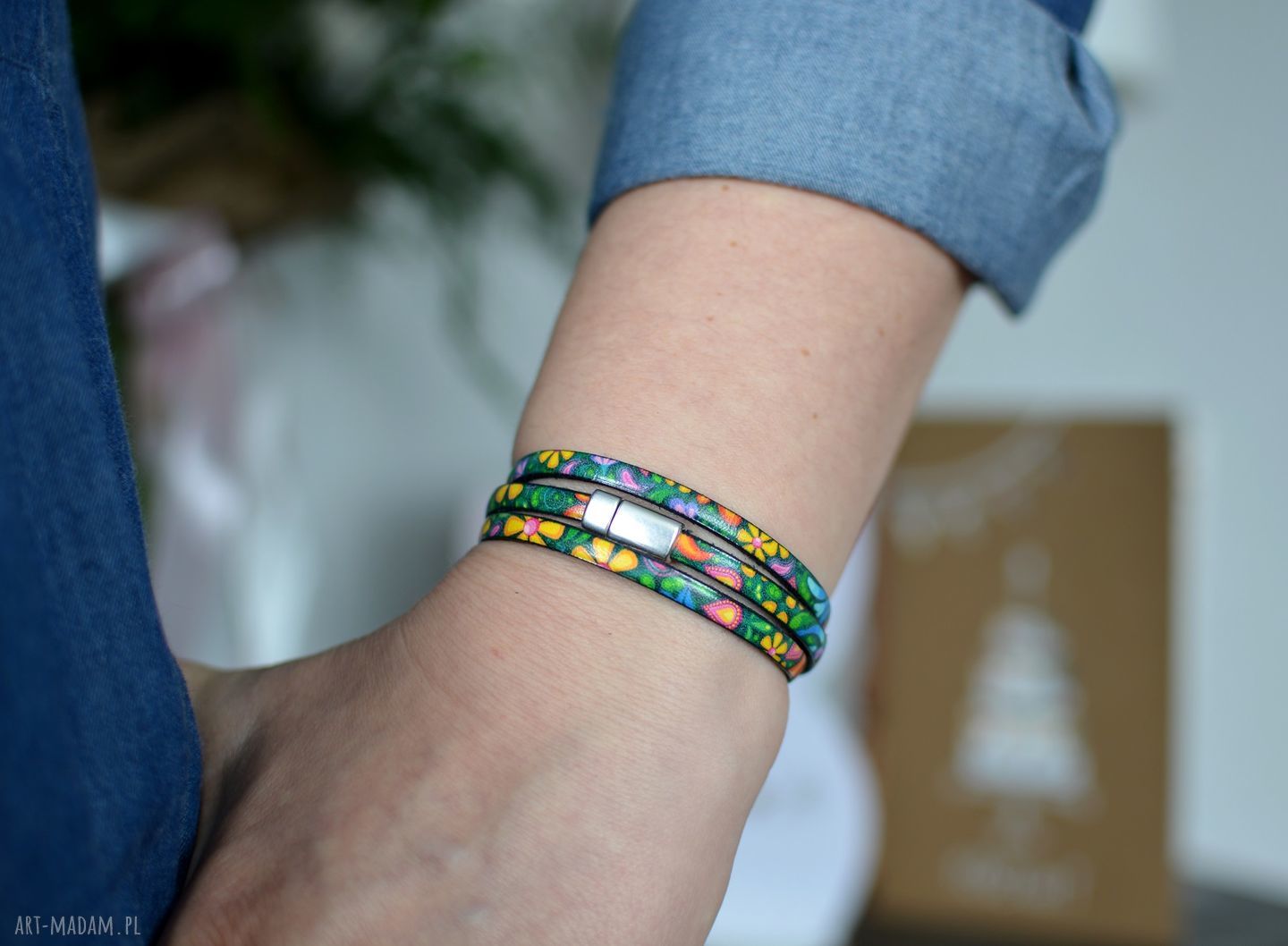Bransoletka skórzana Magnetoos Triple Hippie z magnetycznym zapięciem