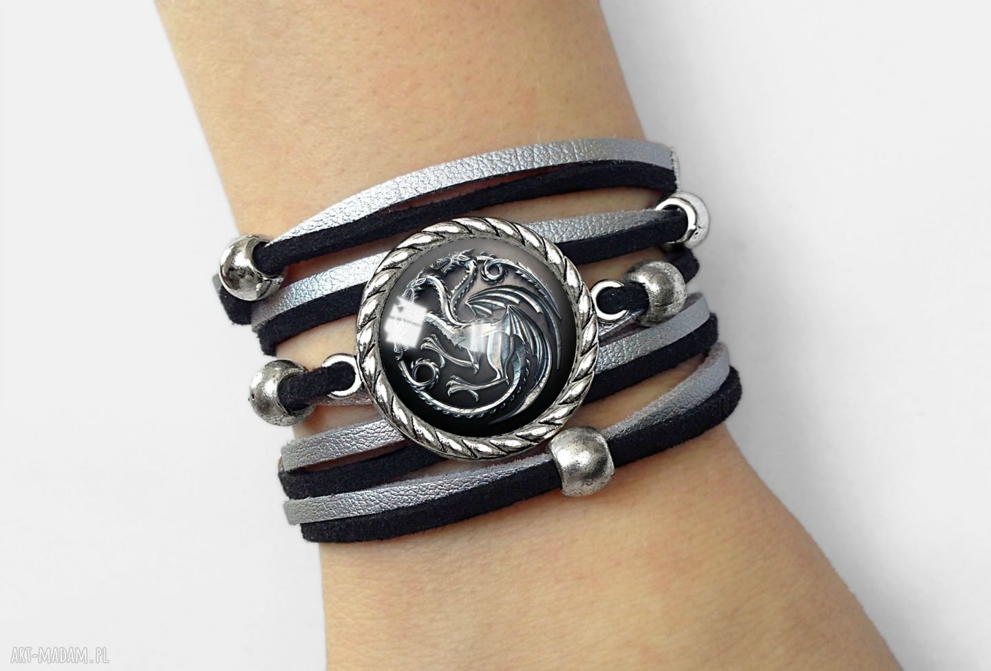 Bransoletka smoki gra tron targaryen regulowana ręcznie robiona