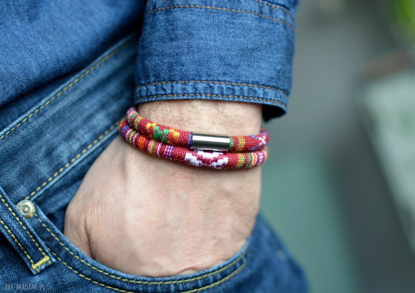 Bransoletka męska Boho Aztekoo Duo Satin Steel - stal szlachetna