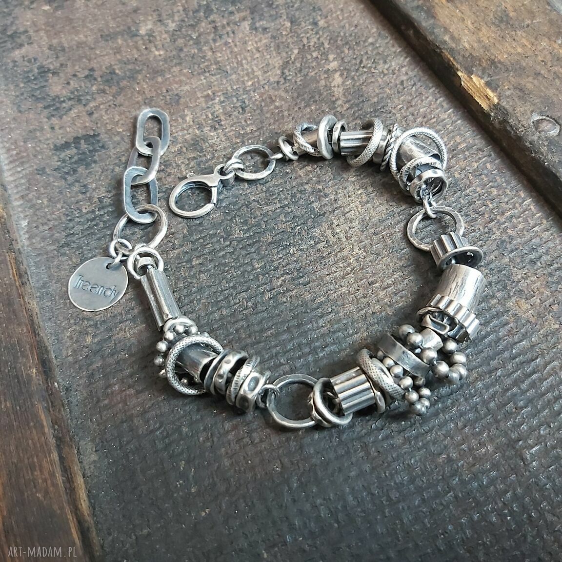 Bransoletka srebrna unisex Hand Made
