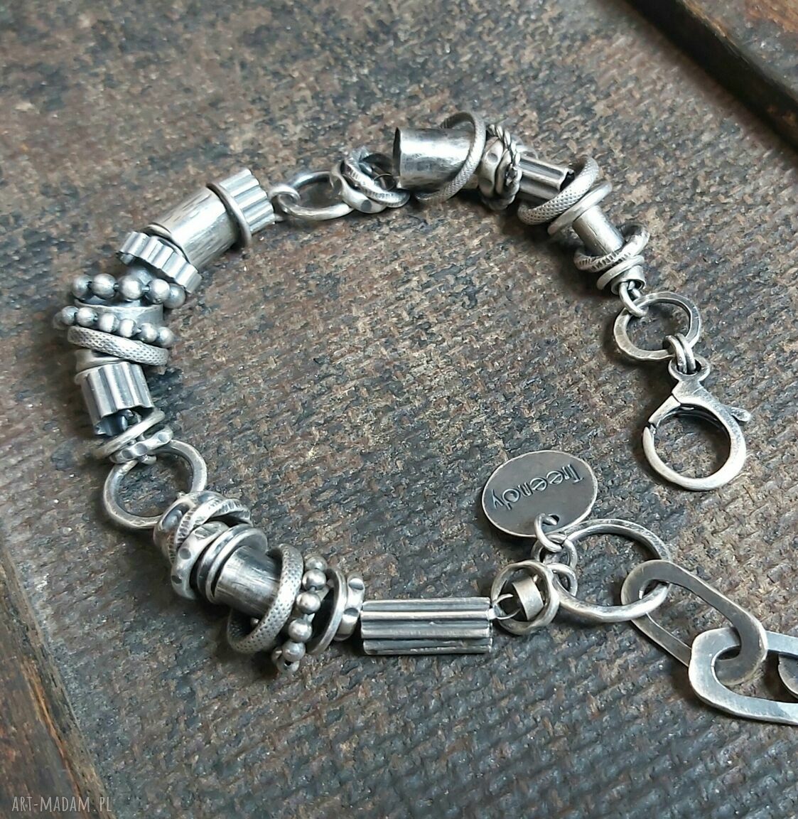 Bransoletka srebrna unisex Hand Made