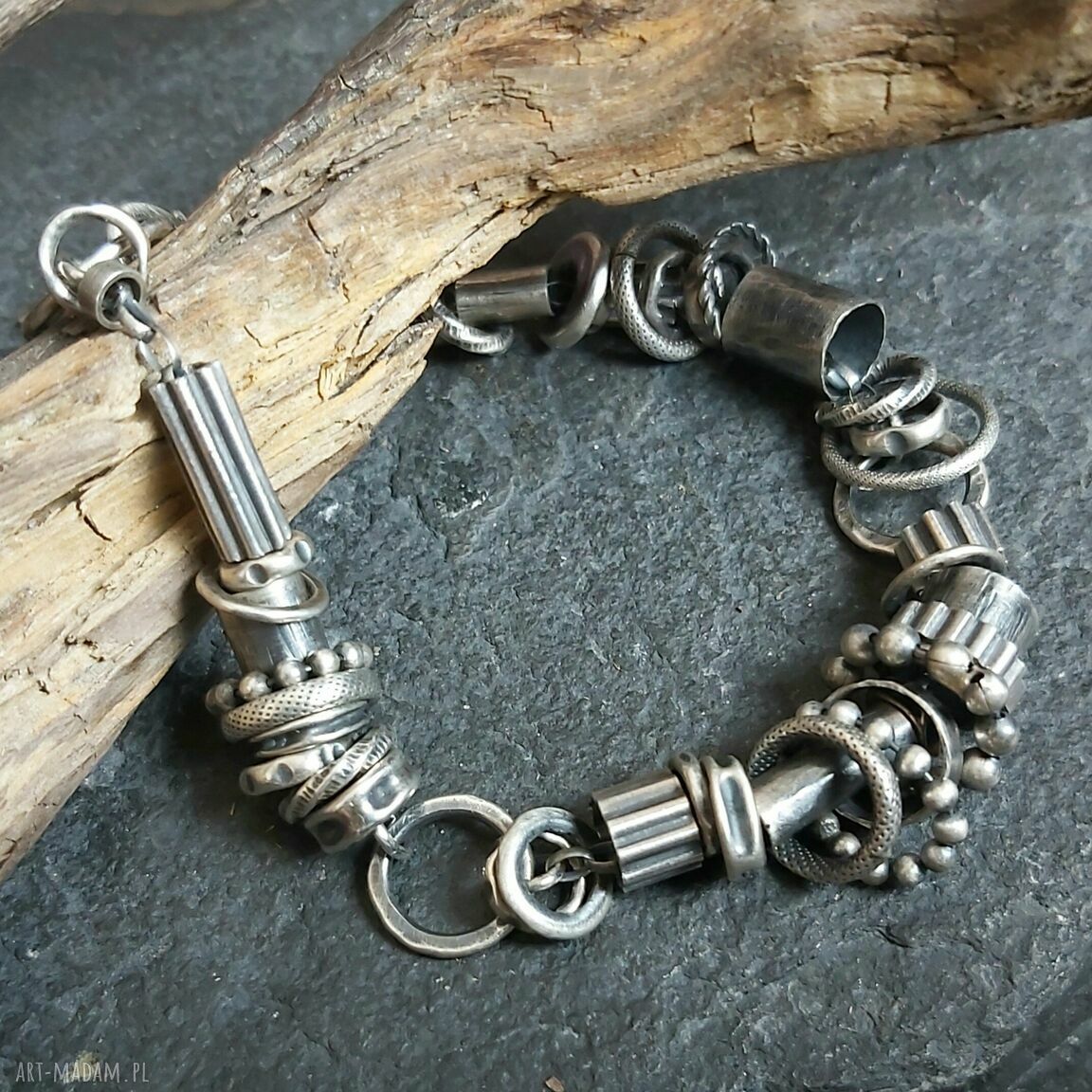 Bransoletka srebrna unisex Hand Made