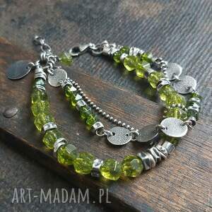 bransoletka srebrna z peridotami treendy