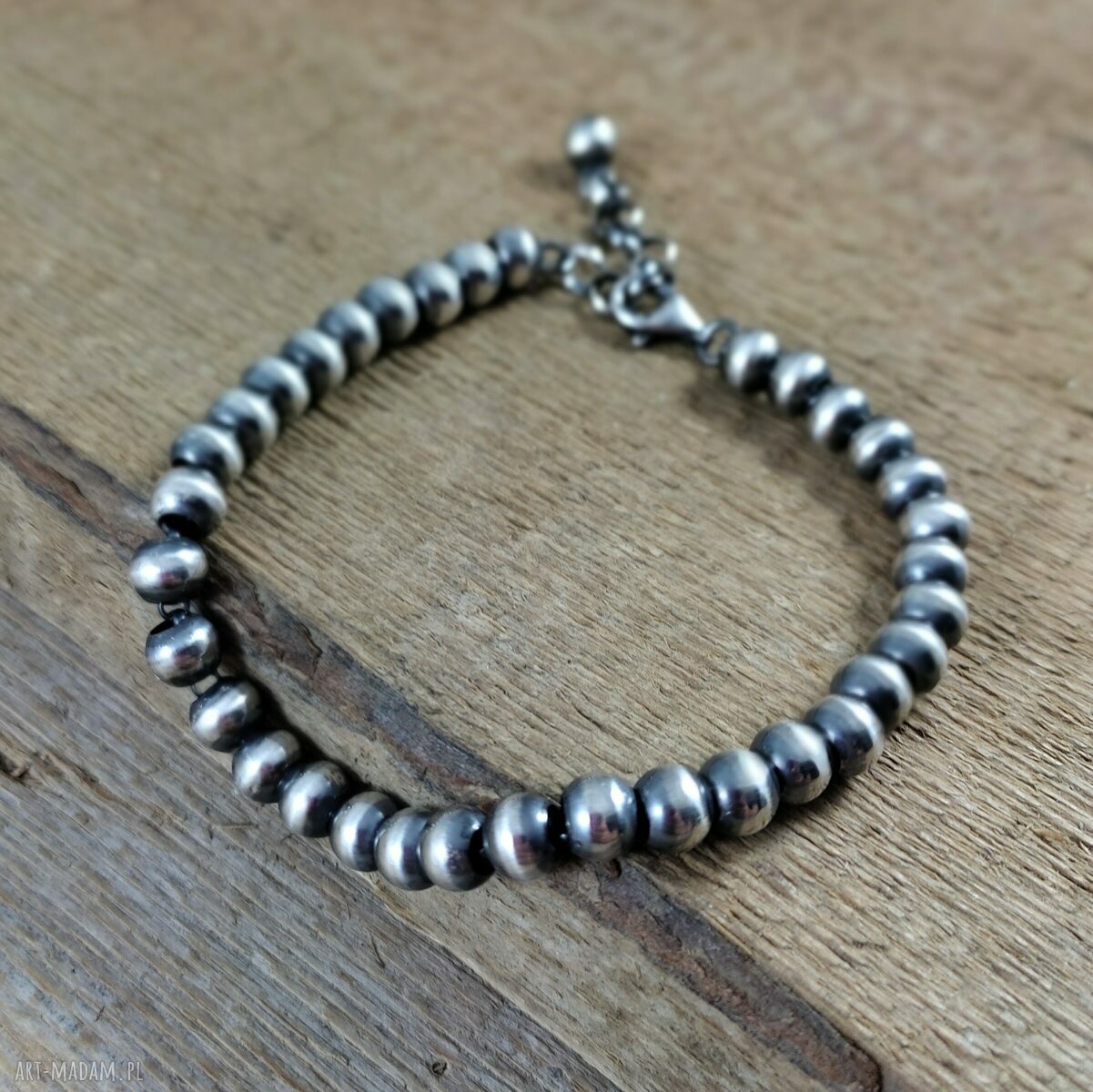 Bransoletka srebrne kule - srebro 925 oksydowane