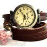 ręczne wykonanie zegarki suszone kwiaty zegarek/bransoletka na skórzanym pasku