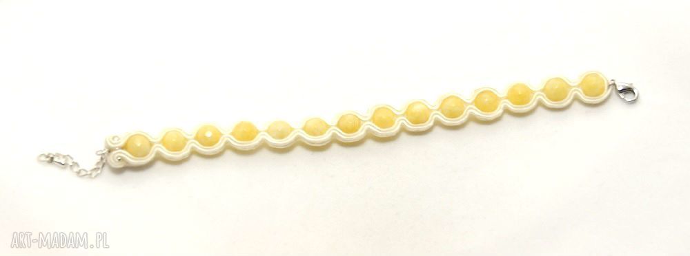 Bransoletka sutasz z jadeitami - elegancka biżuteria z haftem soutache