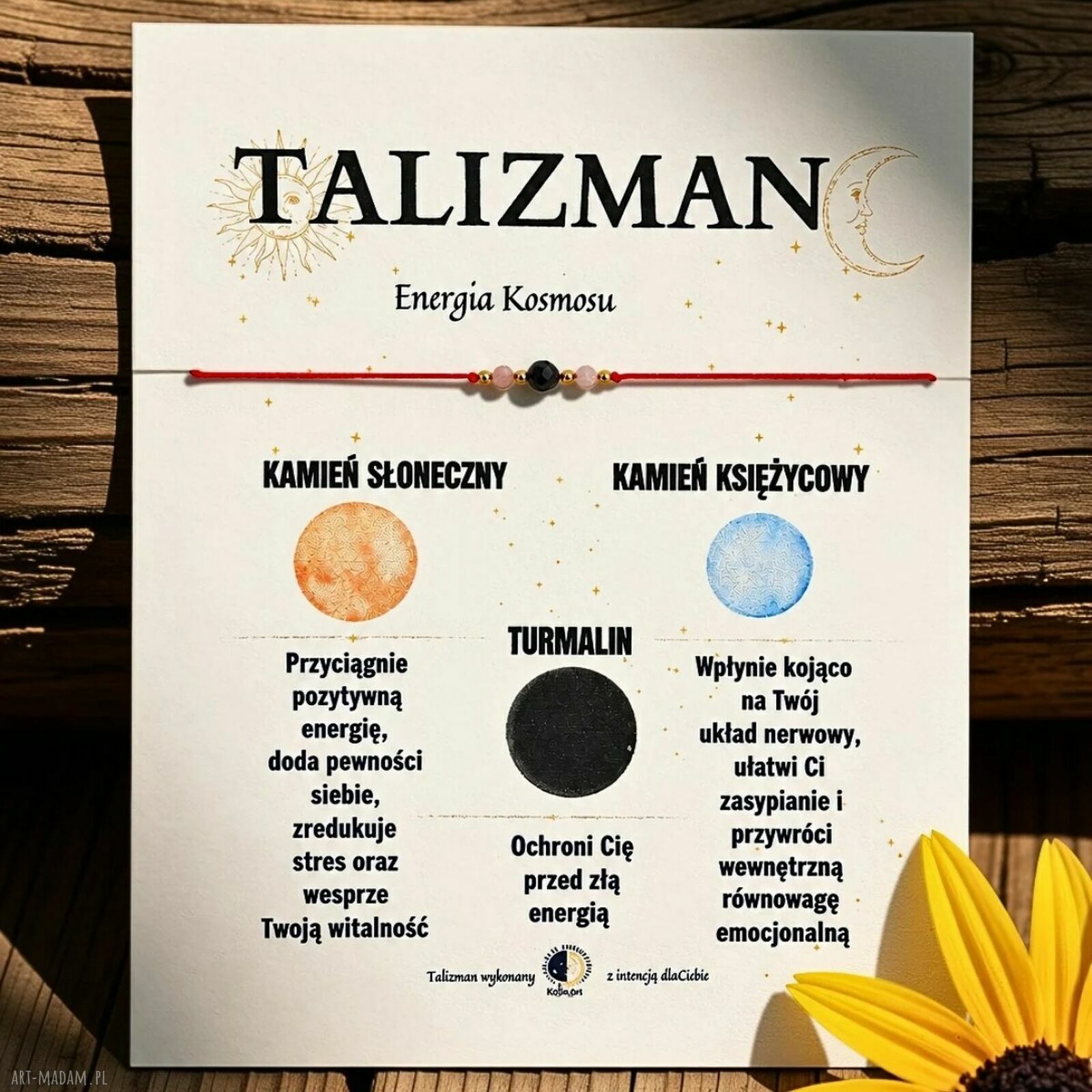 Bransoletka talizman z kamieni naturalnych Energia Kosmosu