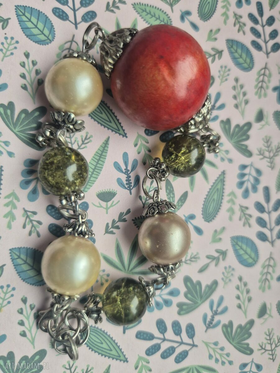 Bransoletka boho uniwersalna z frędzlami i pomponami (handmade)