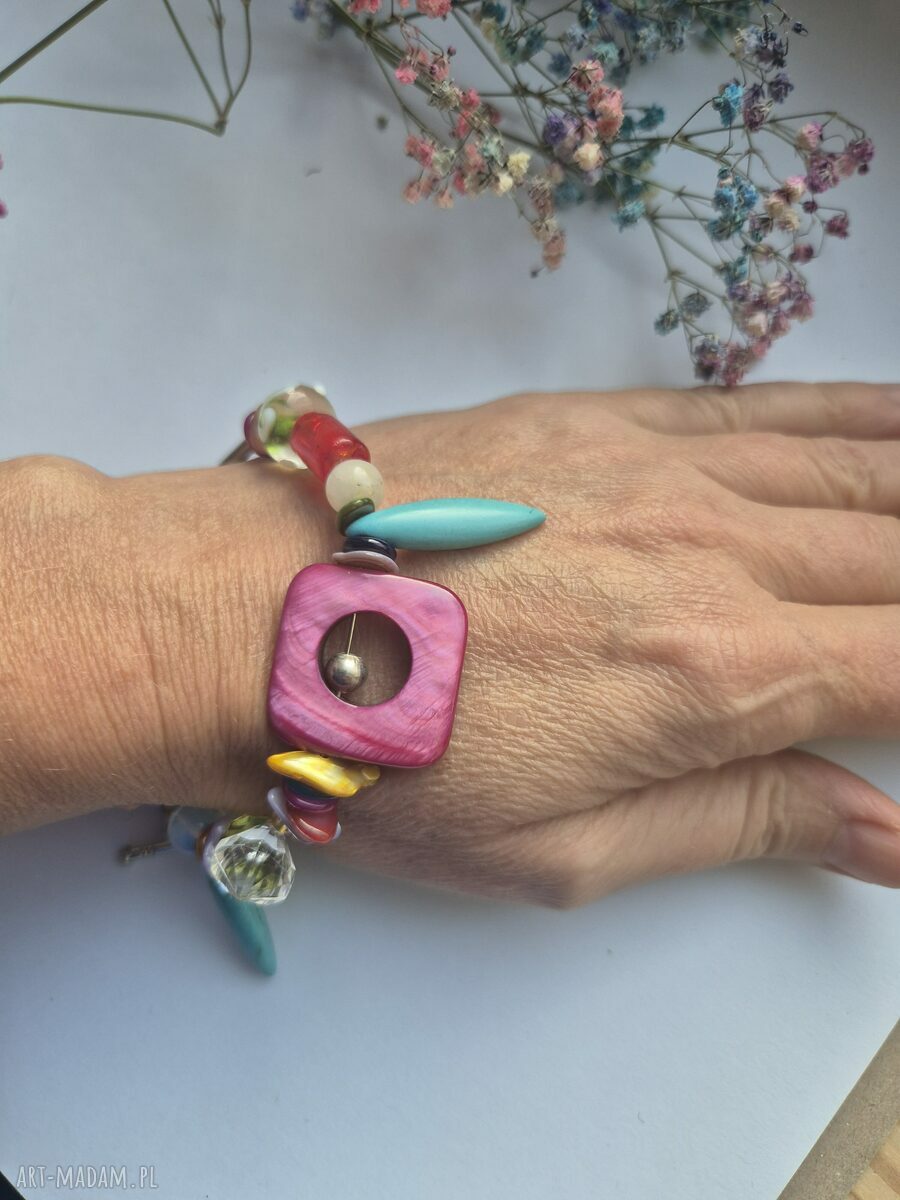 Kolorowa bransoletka boho - uniwersalna handmade na prezent