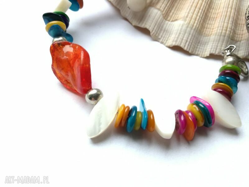 Uniwersalna bransoletka boho etno folk z frędzlami - handmade