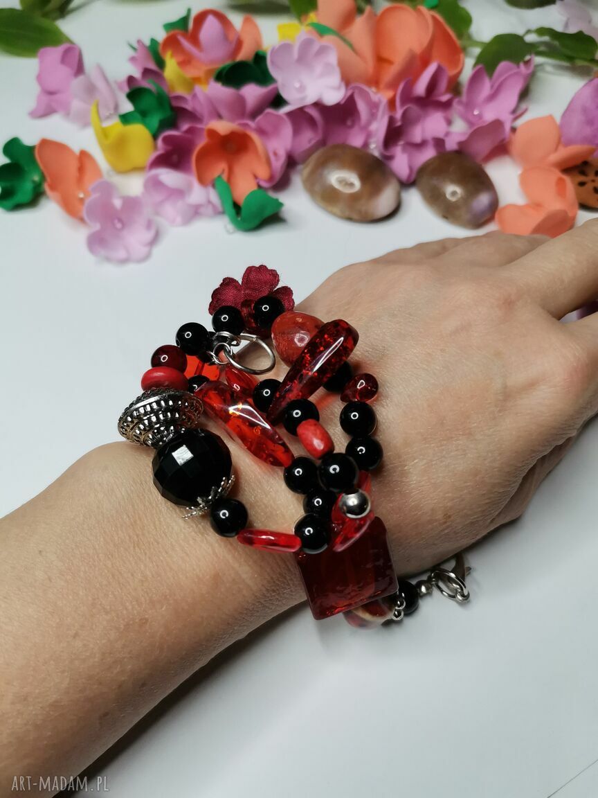Bransoletka uniwersalna duża energetyczna - boho etno, kolorowa (handmade)
