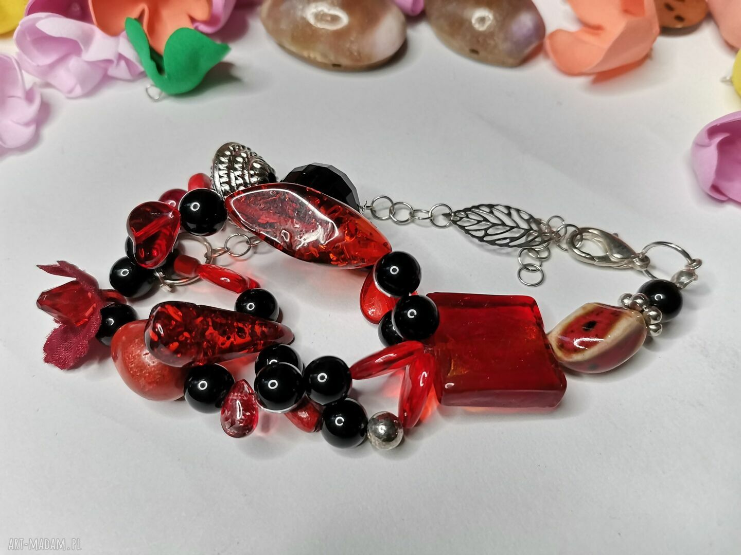 Bransoletka uniwersalna duża energetyczna - boho etno, kolorowa (handmade)