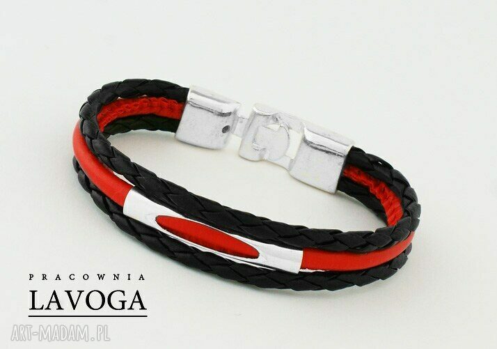 bransoletki: Bransoletka w czerwieni i czerni. Hand Made