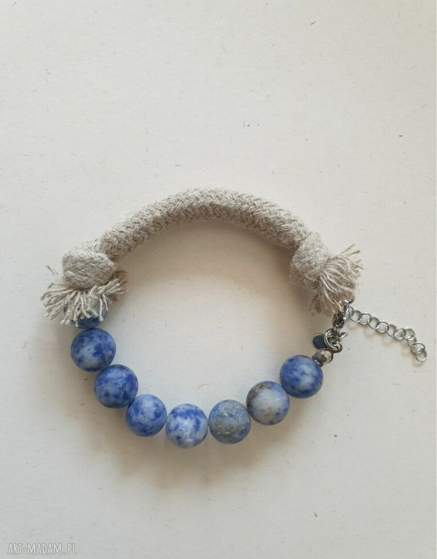 Bransoletka Węzły z Jaspisu Boho - Handmade Naniby