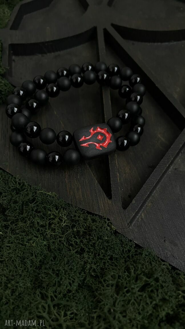 Bransoletka World of Warcraft z onyksu 8 mm - prezent dla gracza
