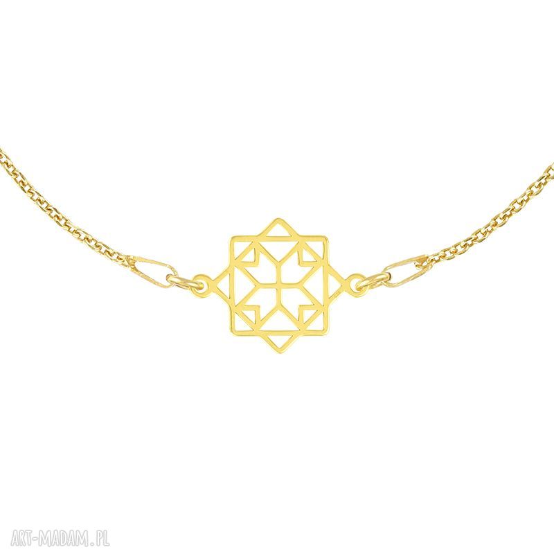 Bransoletka ażurowym łącznikiem celebrate srebro pozłacane