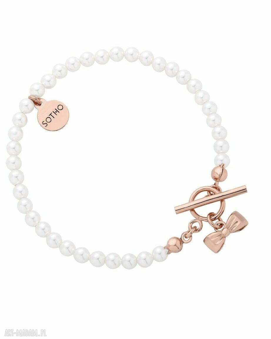 Bransoletka z białych pereł Swarovski Crystal - delikatny blask