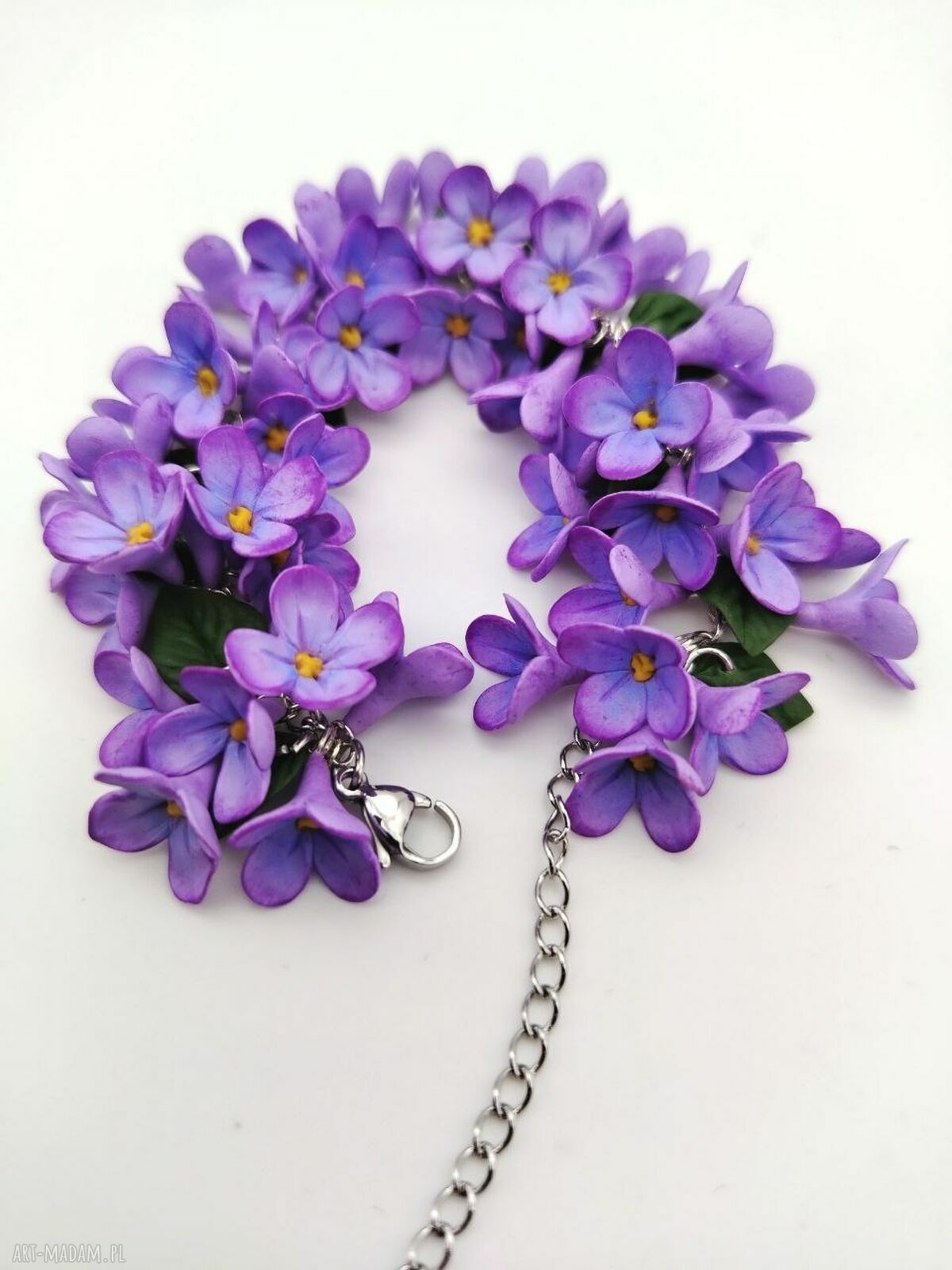 Bransoletka z bzem handmade - ręcznie robione kwiaty