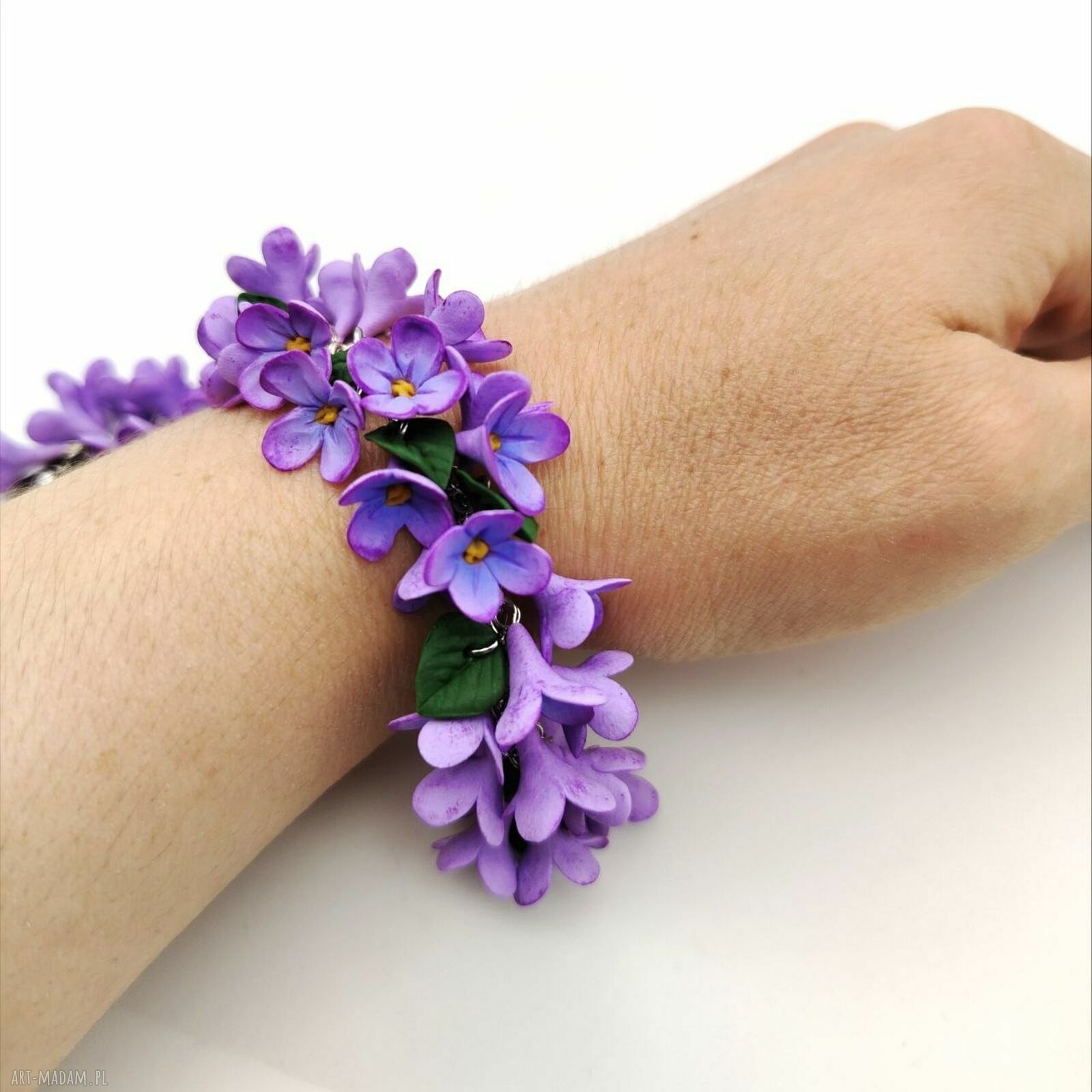 Bransoletka z bzem handmade - ręcznie robione kwiaty
