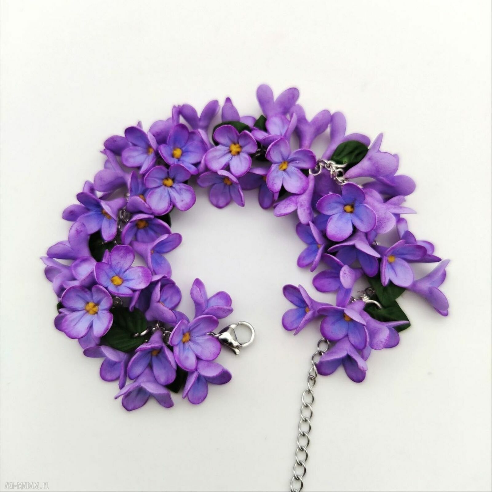 Bransoletka z bzem handmade - ręcznie robione kwiaty